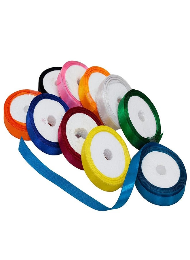 ProKart 25mm (1 inch) Colorful Satin Ribbon for Birthdays Gift Wrapping/Flower Making Ribbon/Party Decoration Ribbon/Bow Making Ribbon: 10 Yards (Set of 5 Rolls) - Image 5